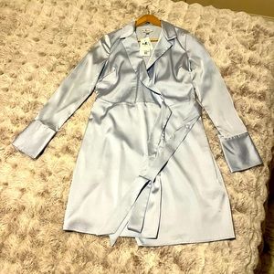 ***NWT/NEVER WORN*** GUESS ECO ADAIR WRAP DRESS SIZE MEDIUM COLOR AIRWAY BLUE.